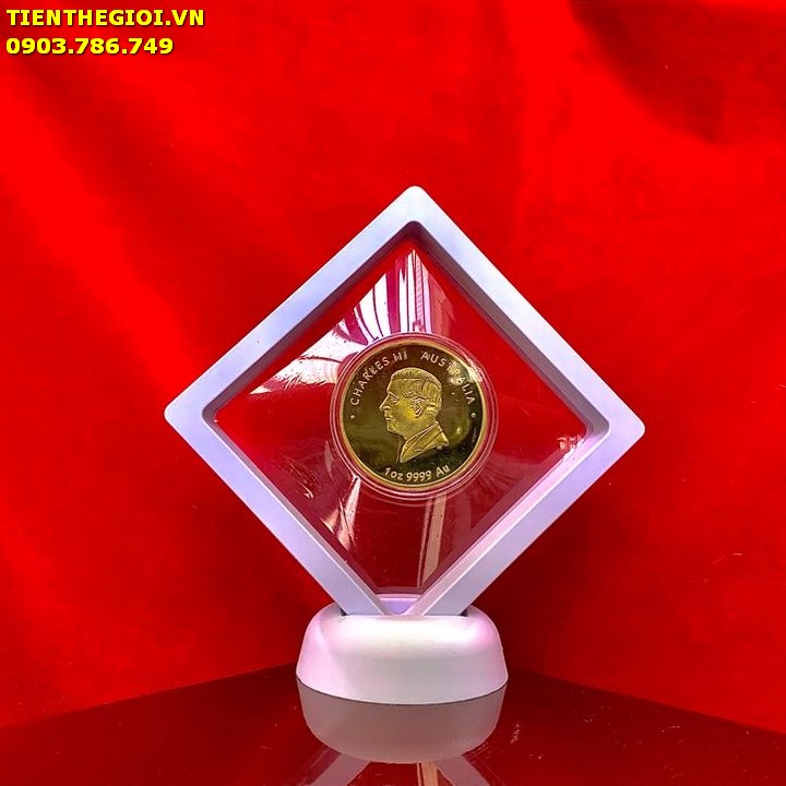 Khung Trưng Bày Xu Úc Hình Con Rắn Mạ Vàng